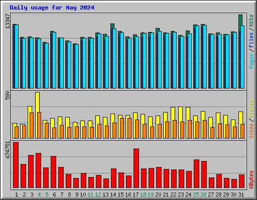 Daily usage for May 2024