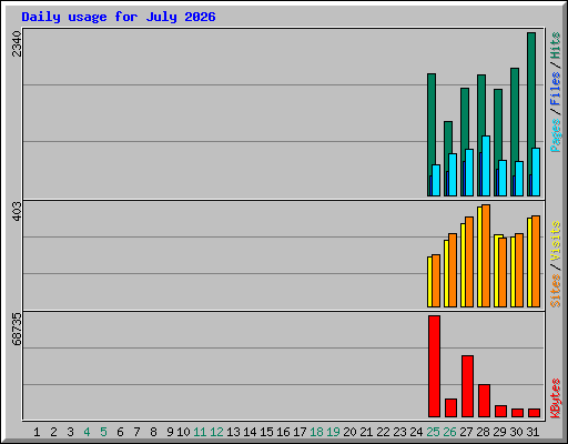 Daily usage for July 2026