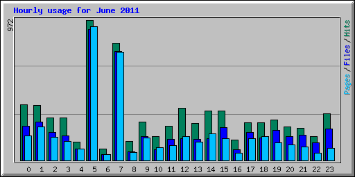 Hourly usage for June 2011