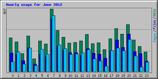 Hourly usage for June 2012