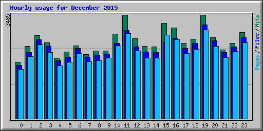 Hourly usage for December 2015