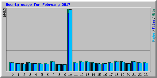Hourly usage for February 2017
